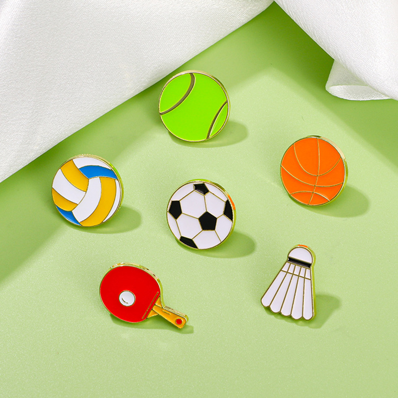 Football Cartoon Brooch Basket - Badminton Icon review and price