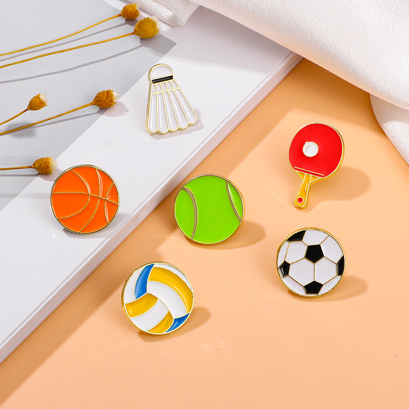 Football Cartoon Brooch Basket - Badminton Icon review and price