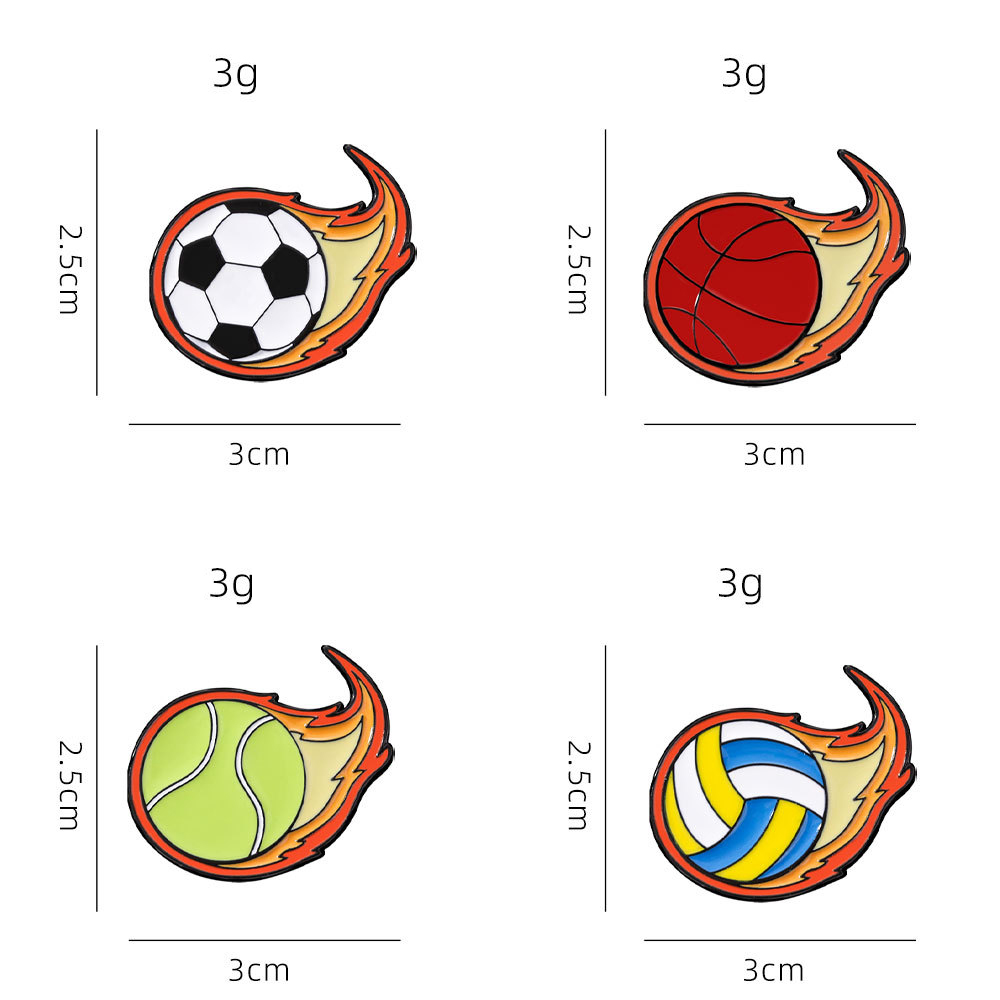 Cartoon Flame Ball Enamel Broo - Badminton Icon review and price