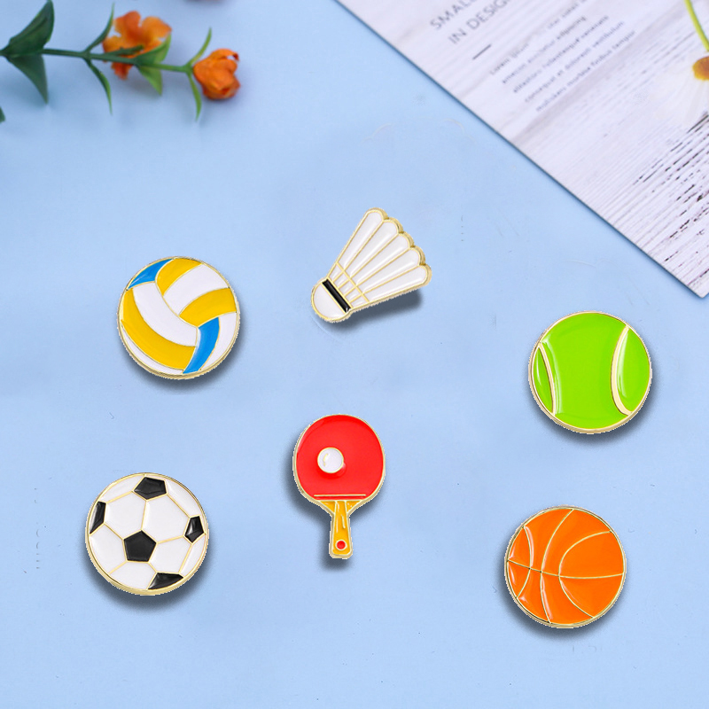 Football Cartoon Brooch Basket - Badminton Icon review and price