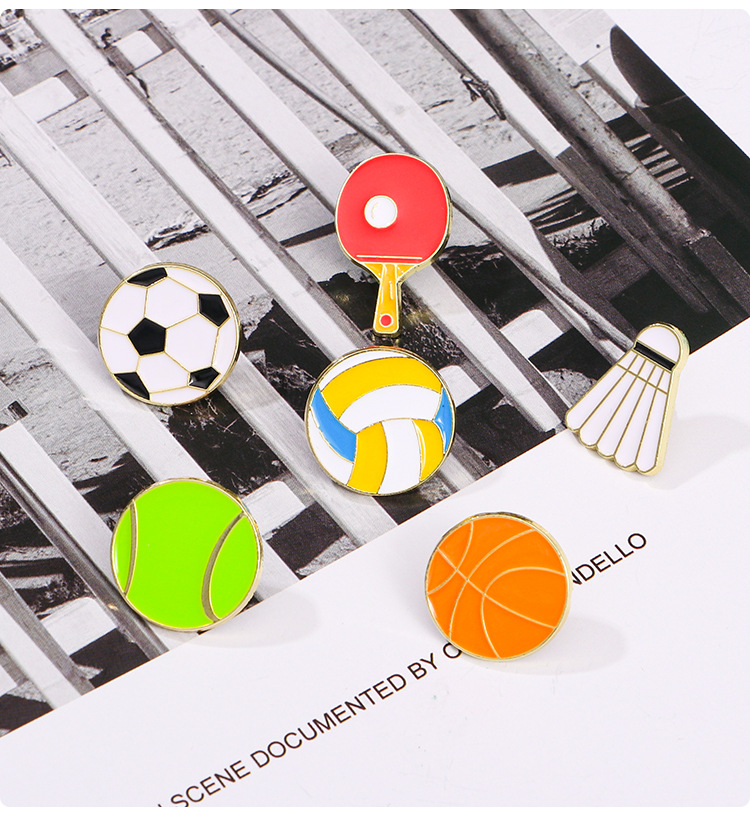 Football Cartoon Brooch Basket - Badminton Icon review and price