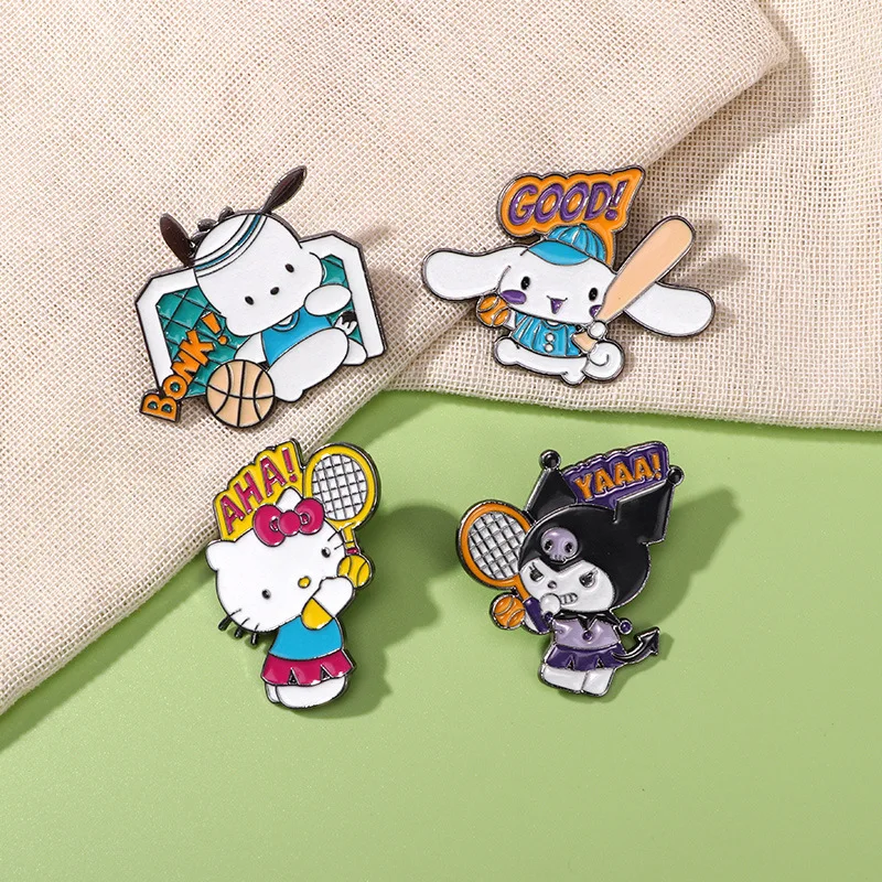 Cartoon Sanrio Metal Badge Stu - Badminton Icon review and price